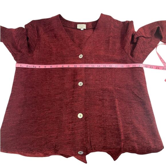 Kathleen Sommers Rayon Chenille Button Front Tunic Top Sz Large Lagenlook Artsy - Picture 9 of 12